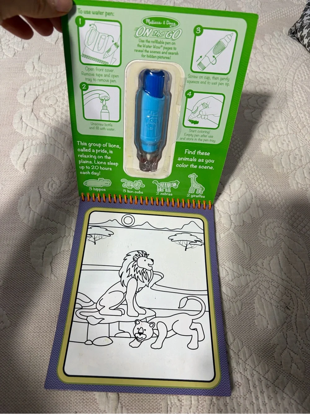 Melissa & Doug Water WOW! Reusable Water-Reveal Pads - Green, Blue, Orange